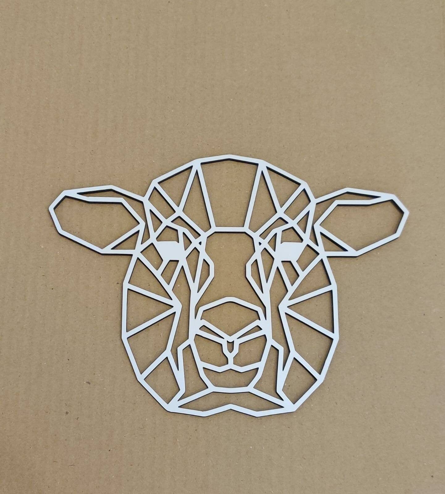 Wooden sheep wall decor