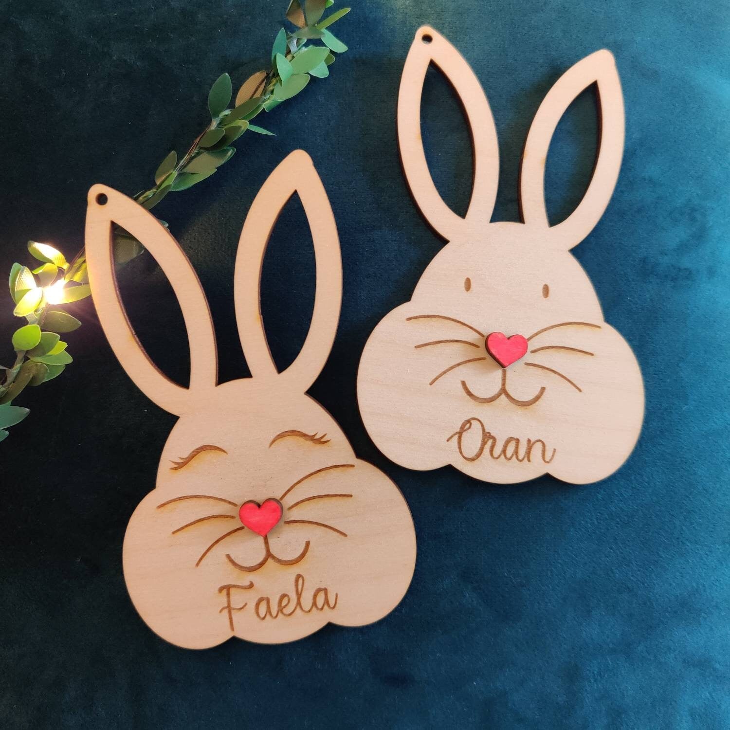Personalised Easter bunny basket/tree tag