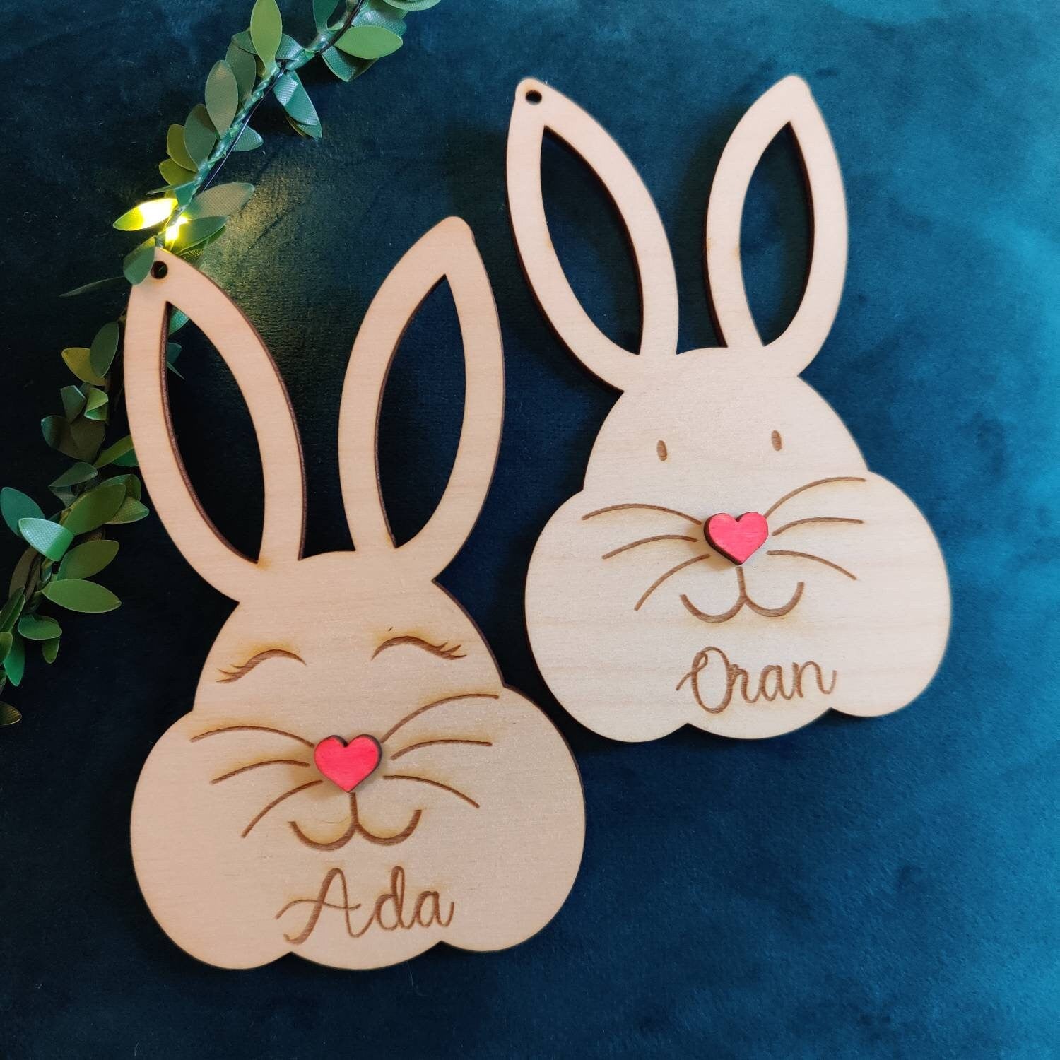Personalised Easter bunny basket/tree tag