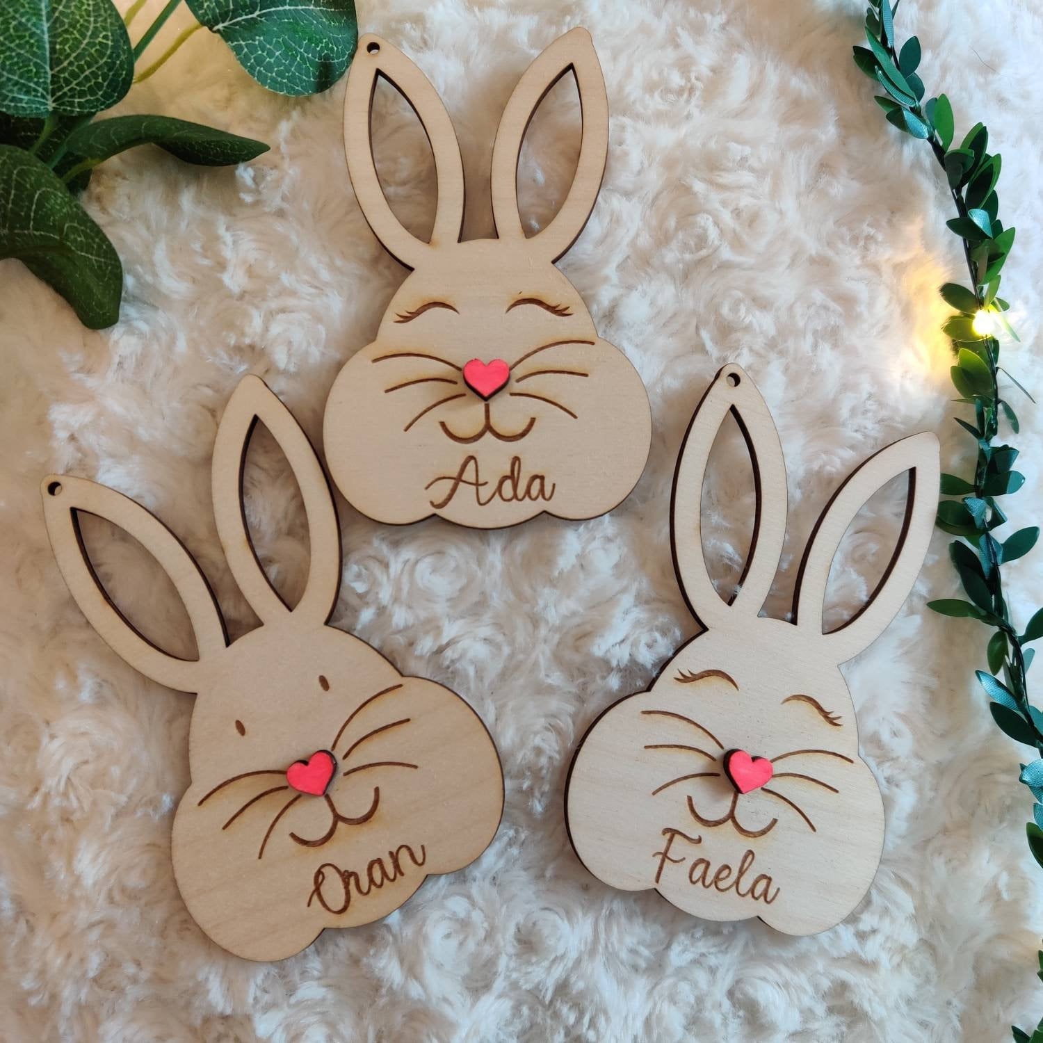 Personalised Easter bunny basket/tree tag
