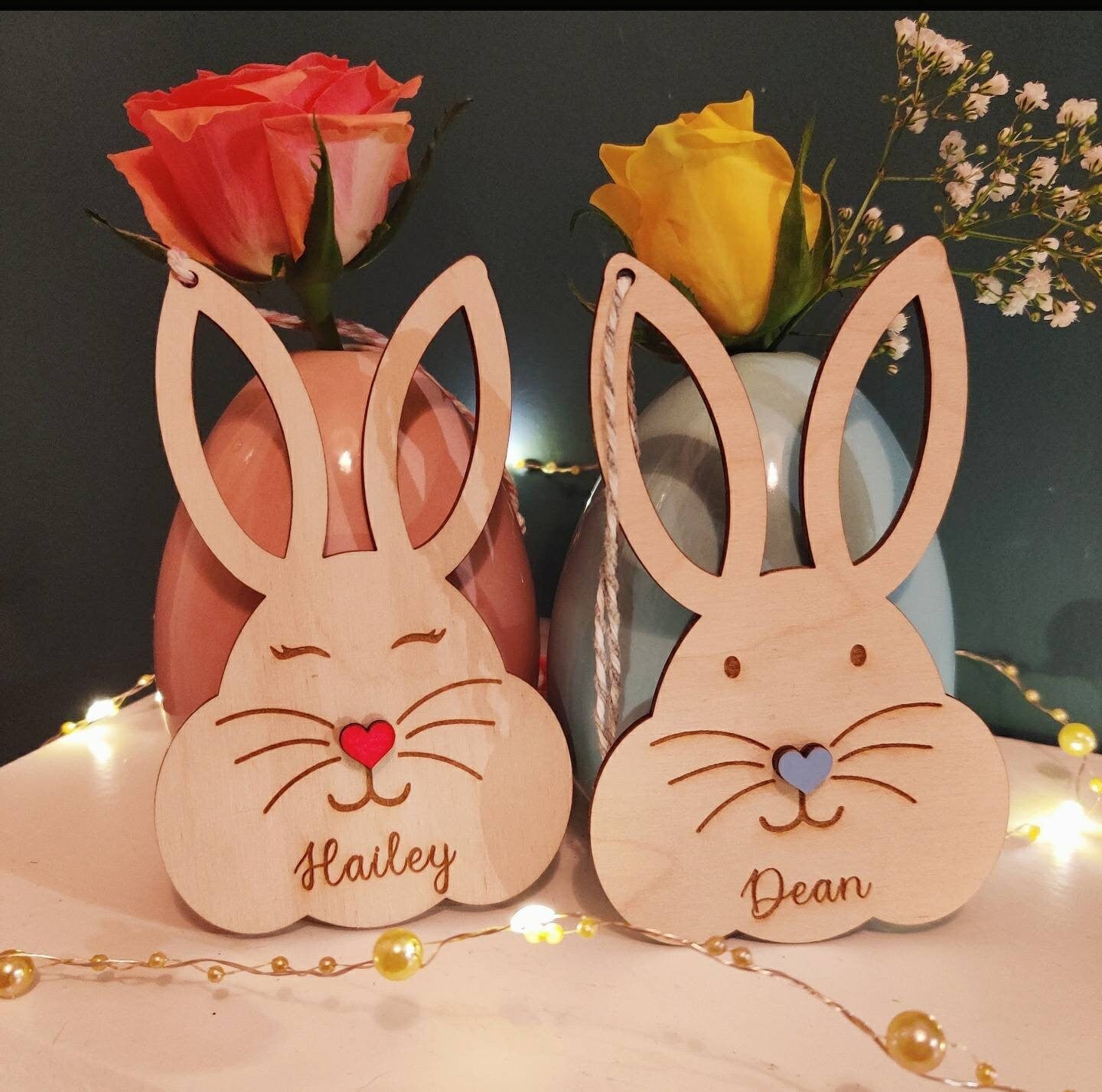 Personalised Easter bunny basket/tree tag