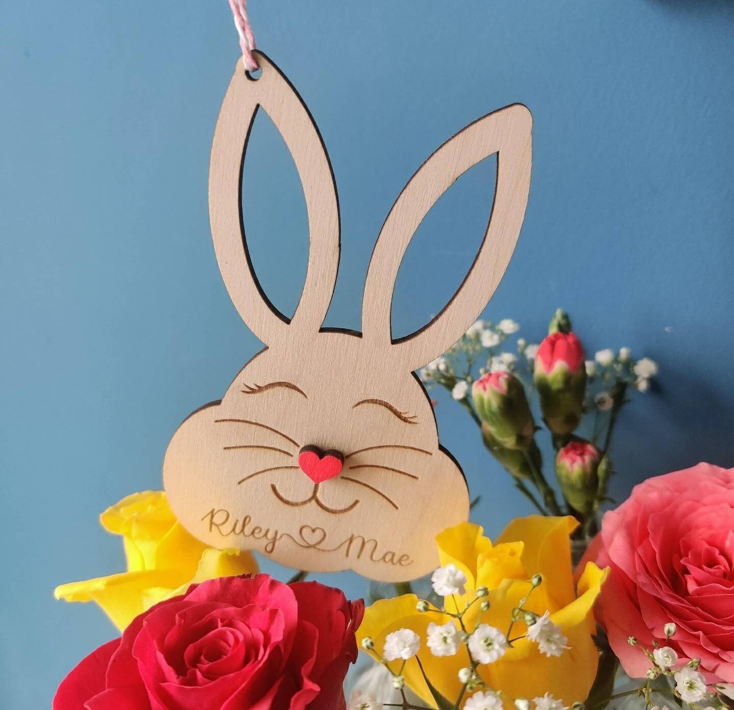 Personalised Easter bunny basket/tree tag