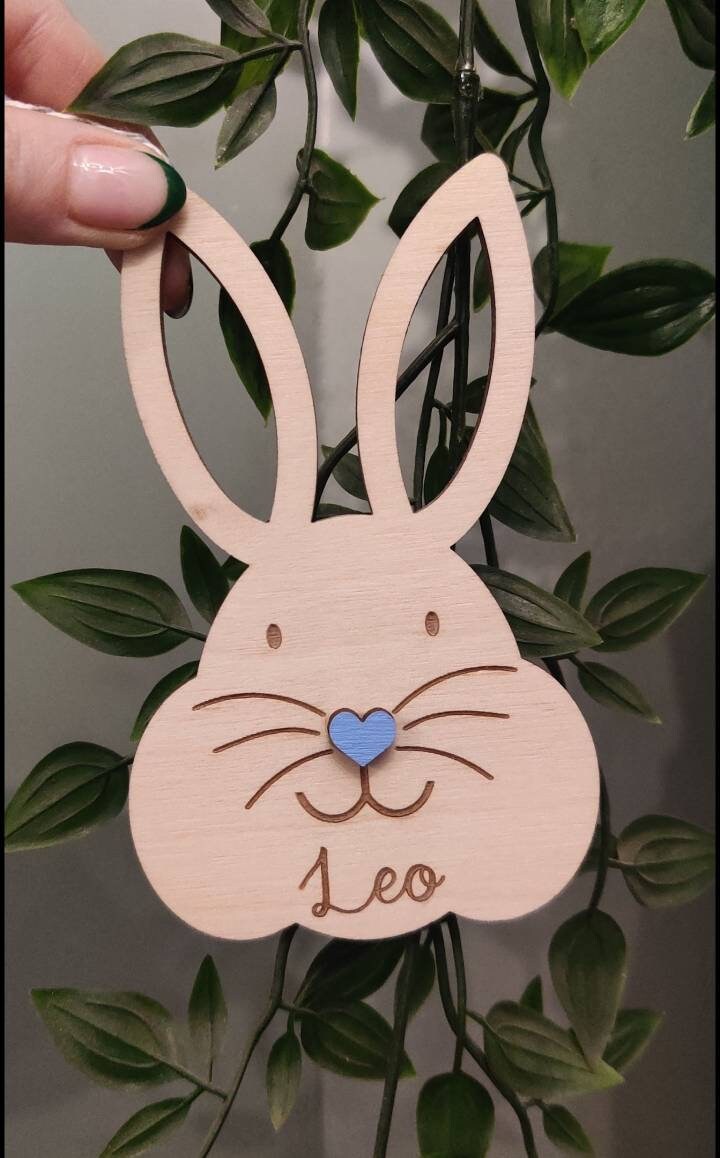 Personalised Easter bunny basket/tree tag