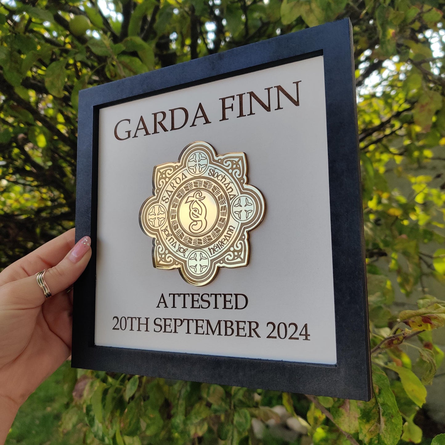 Police personalised gift – laser cut, wooden, acrylic, handmade in Ireland, personalised