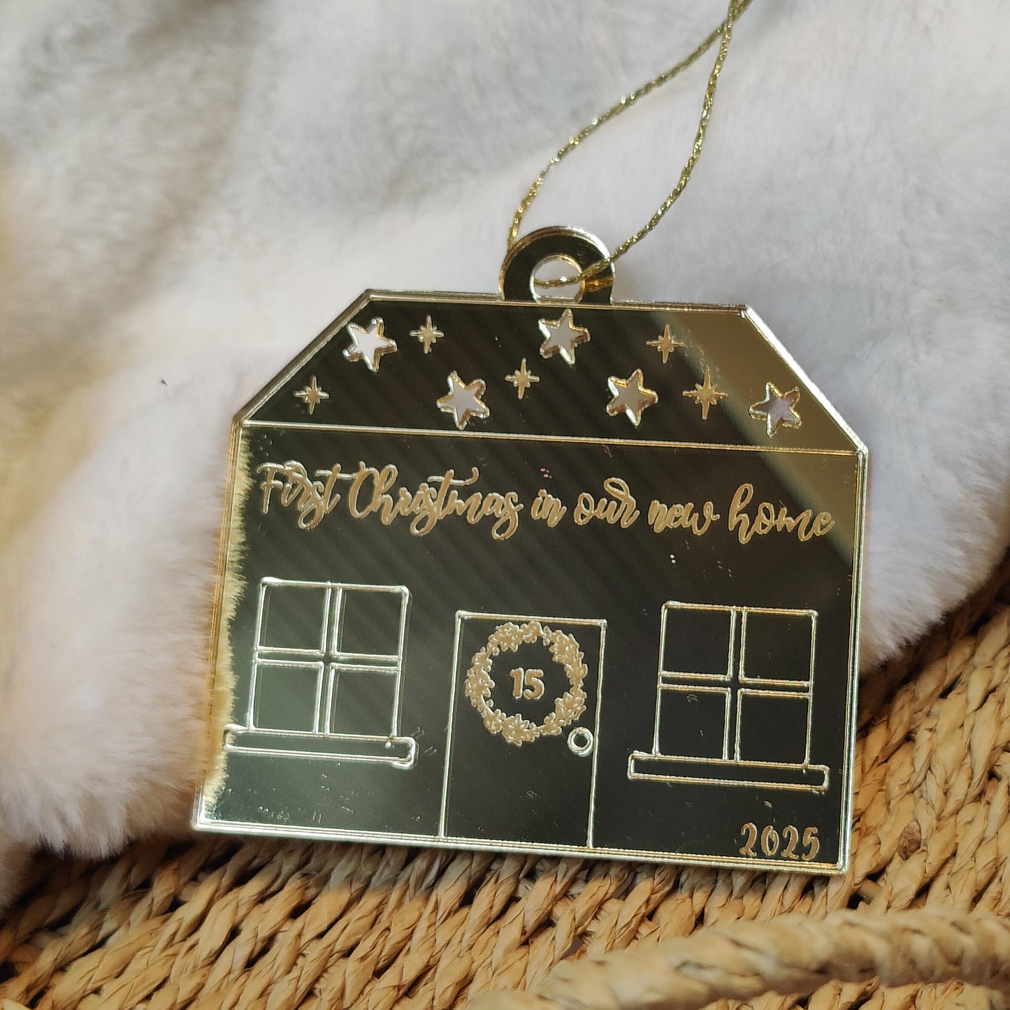 First Christmas in our new home. Personalised decoration. New house. Christmas gift.