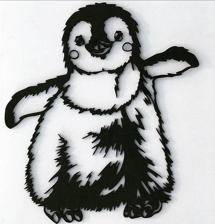 Wooden penguin wall decor