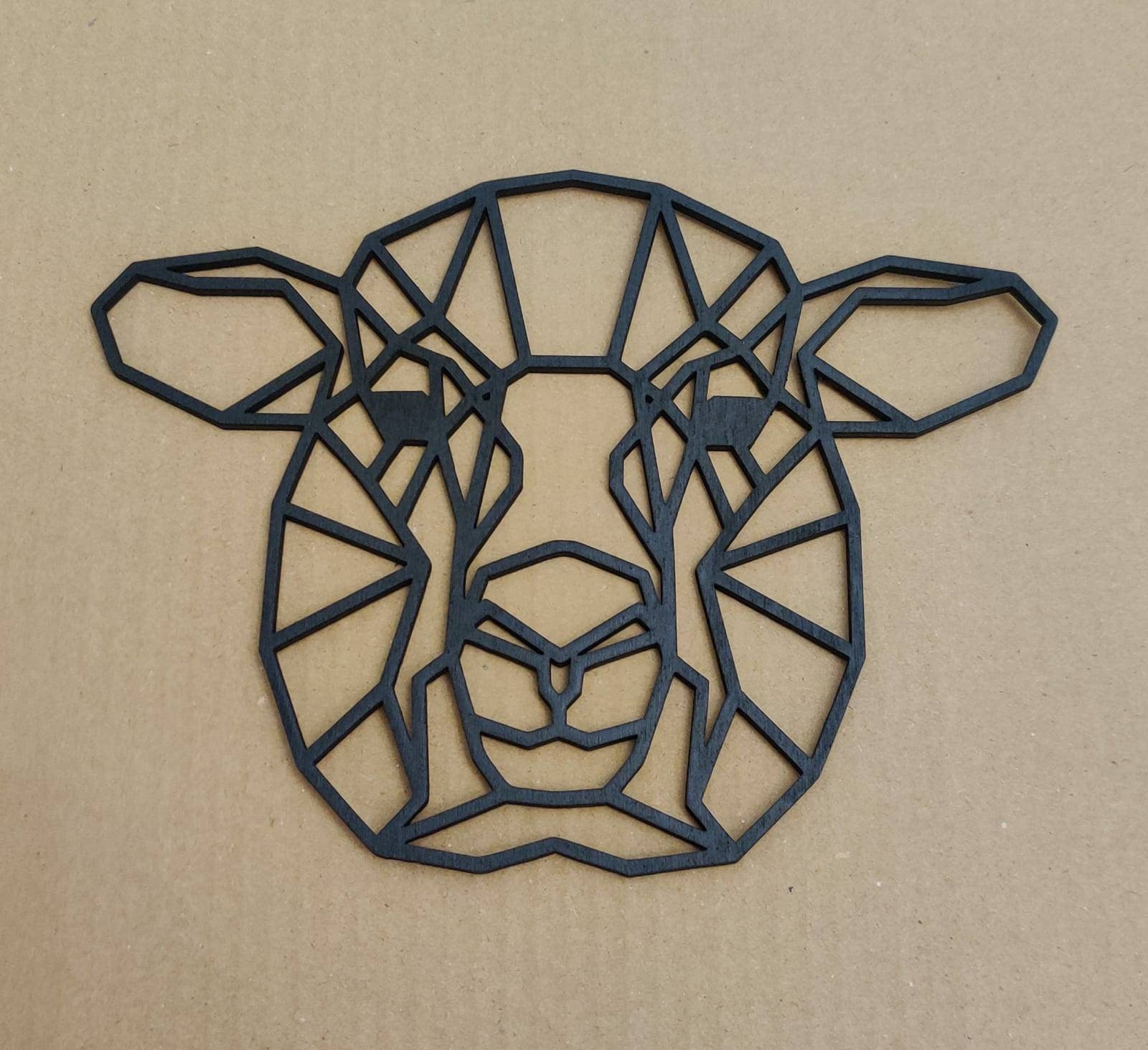 Wooden sheep wall decor