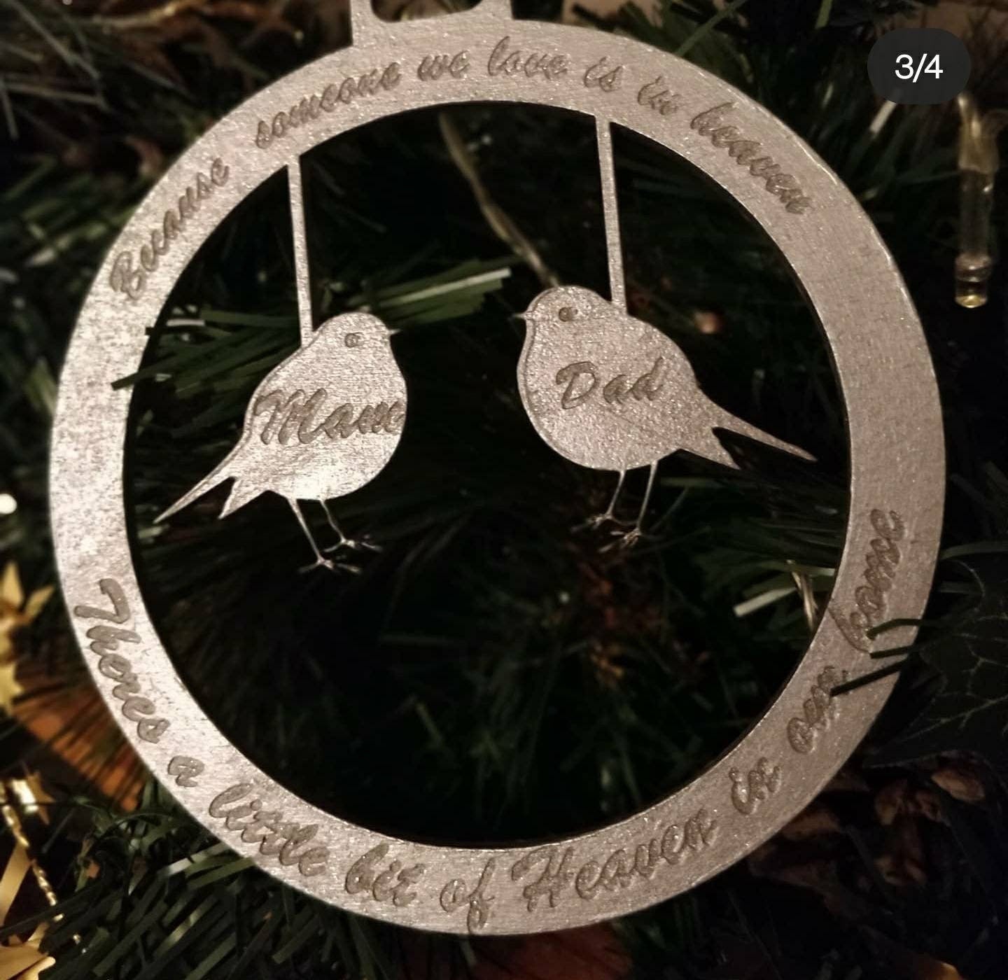 Remembrance robin decoration - Because someone we love is in heaven, there's a little bit of heaven in out home.
