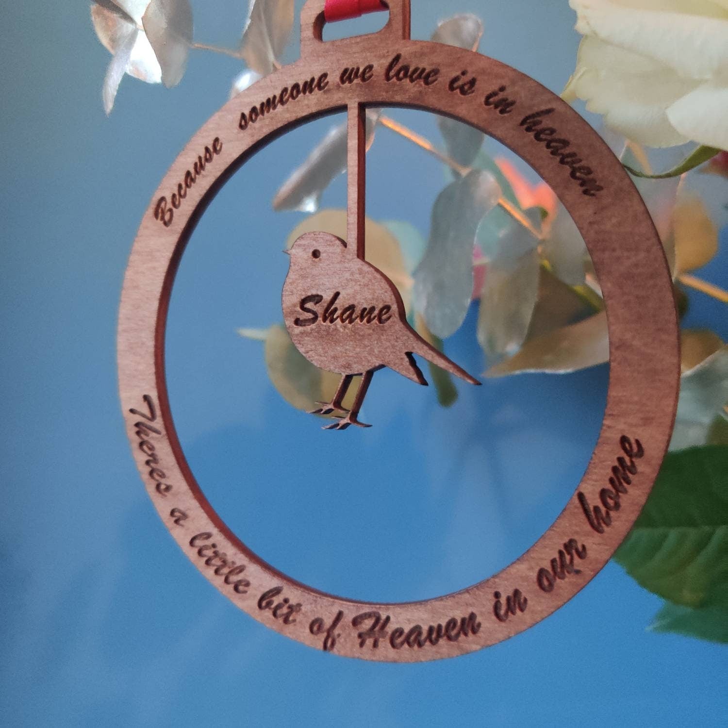 Remembrance robin decoration - Because someone we love is in heaven, there's a little bit of heaven in out home.