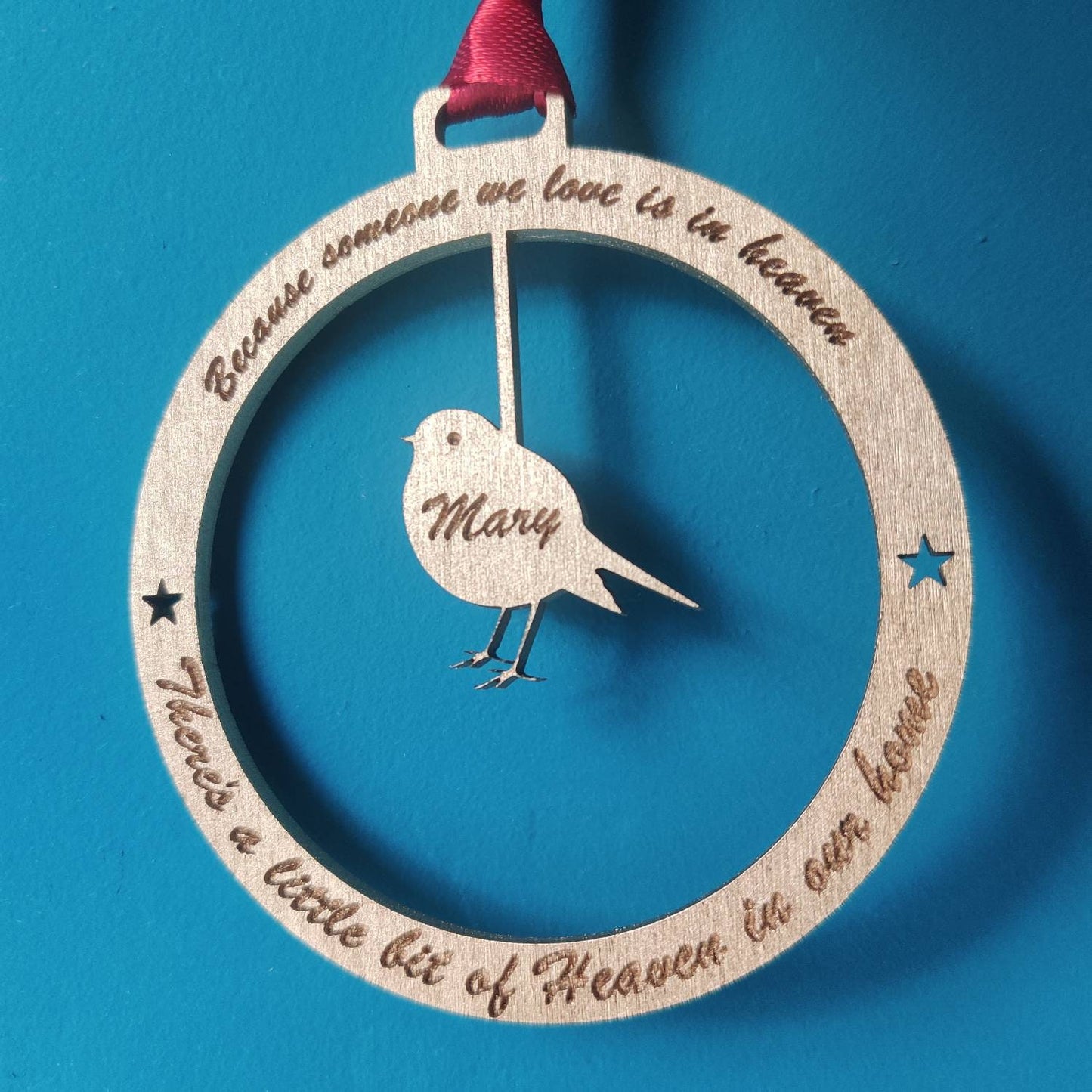 Remembrance robin decoration - Because someone we love is in heaven, there's a little bit of heaven in out home.