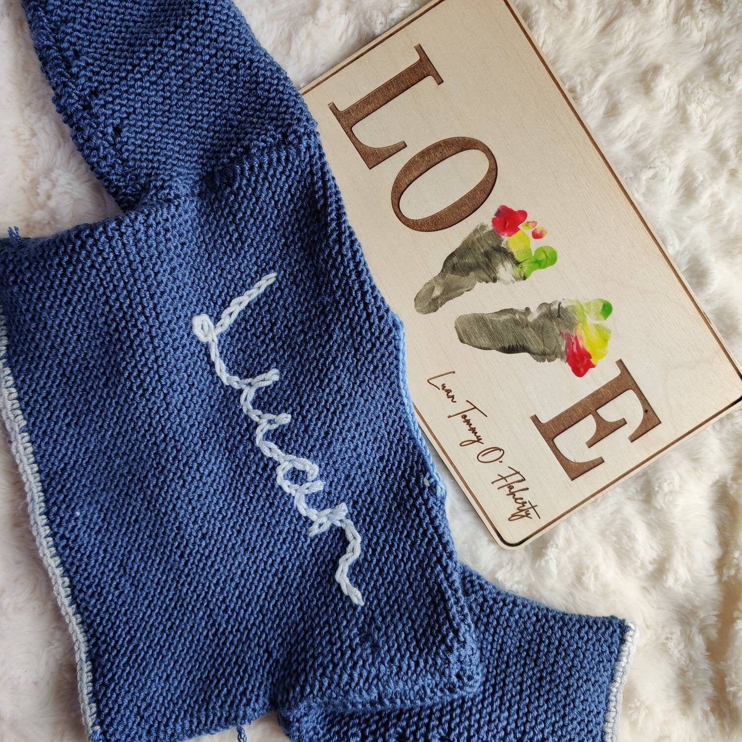 Personalised footprint plaque