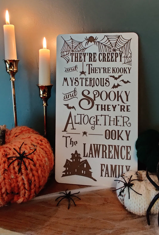 The Addams Family personalised plaque