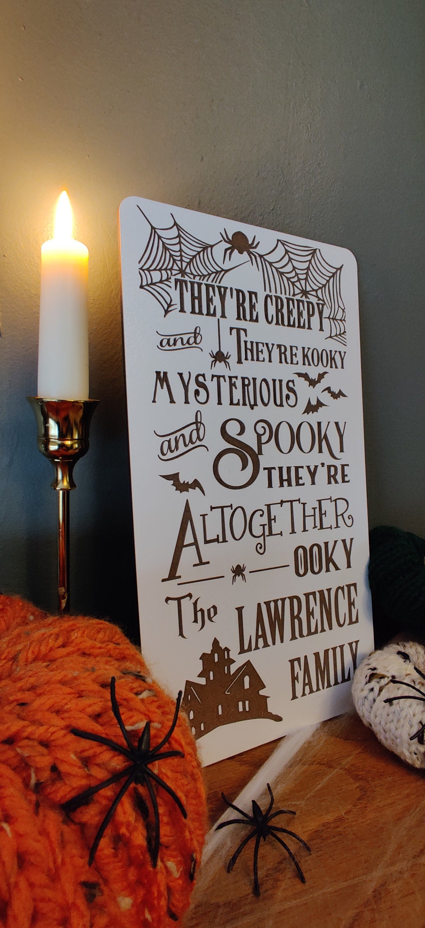 The Addams Family halloween personalised plaque