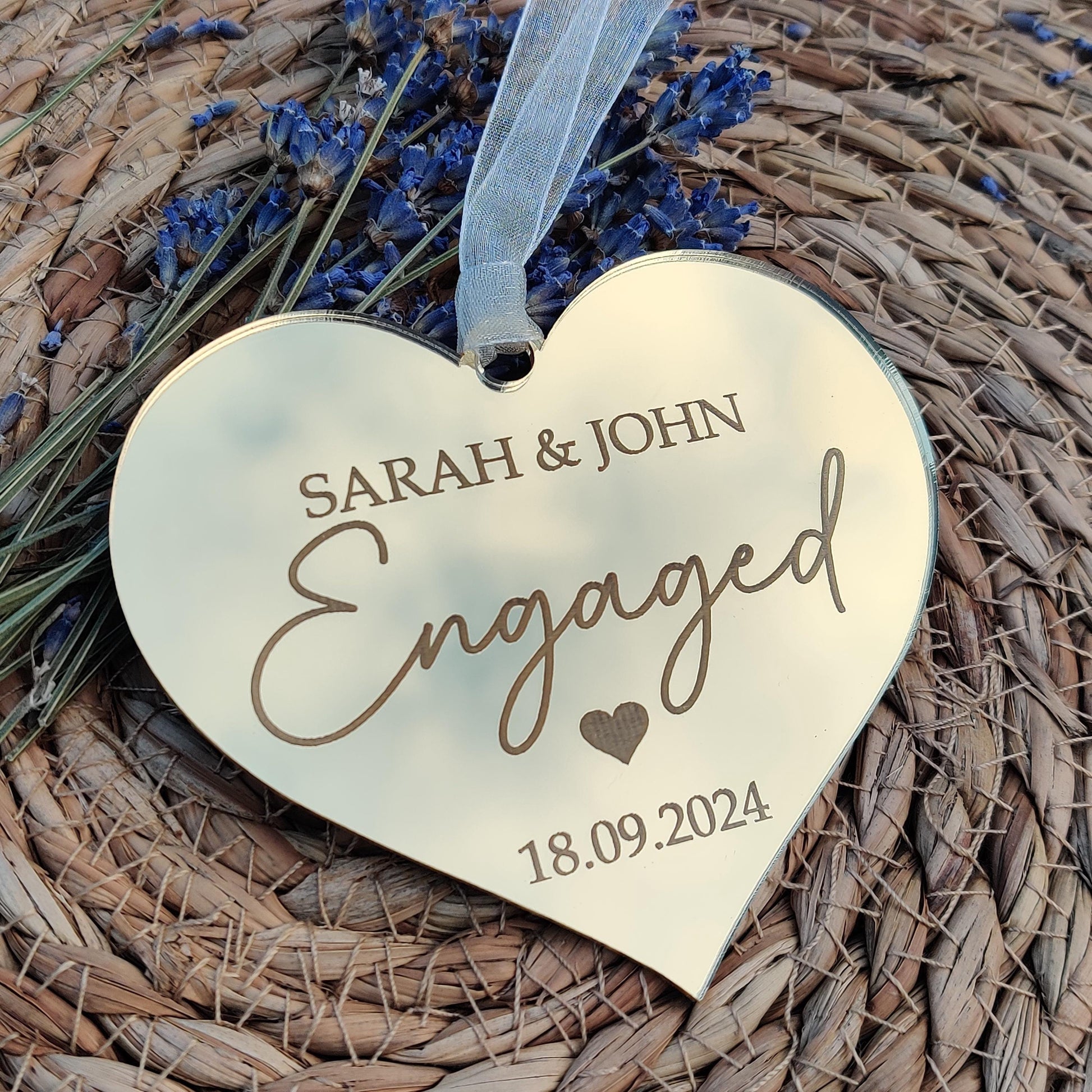 Engagement Keepsake Heart – wooden, acrylic