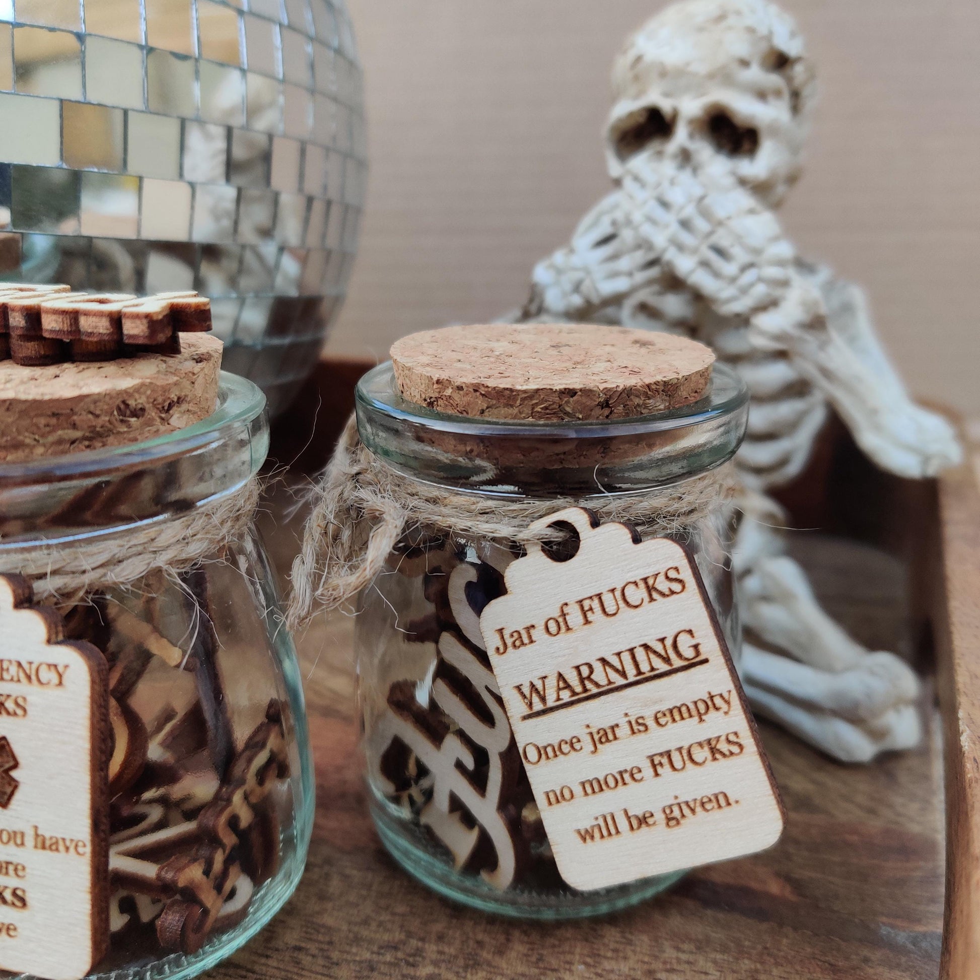 Jar of fucks – laser cut, wooden, handmade in Ireland