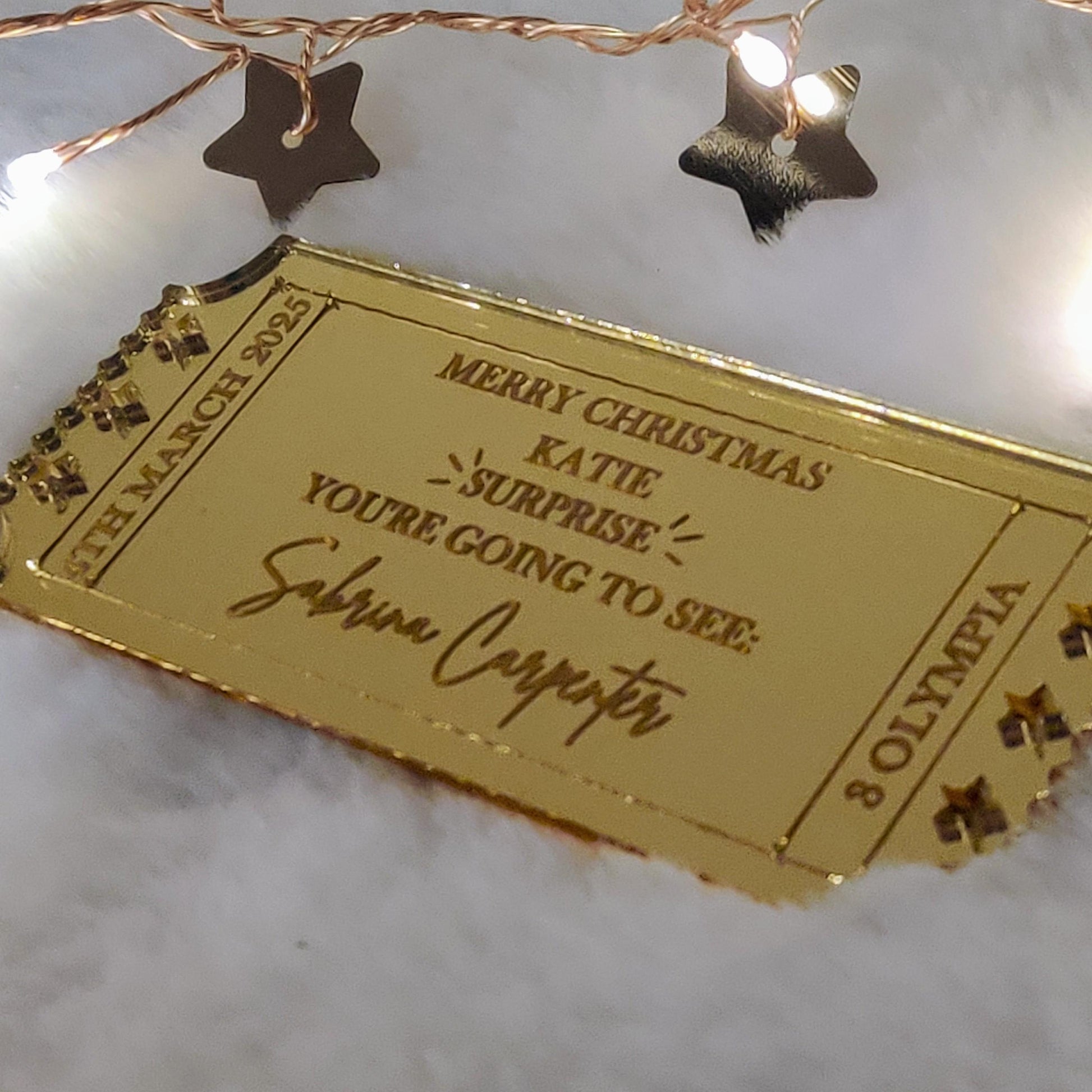 Ticket stub decoration
