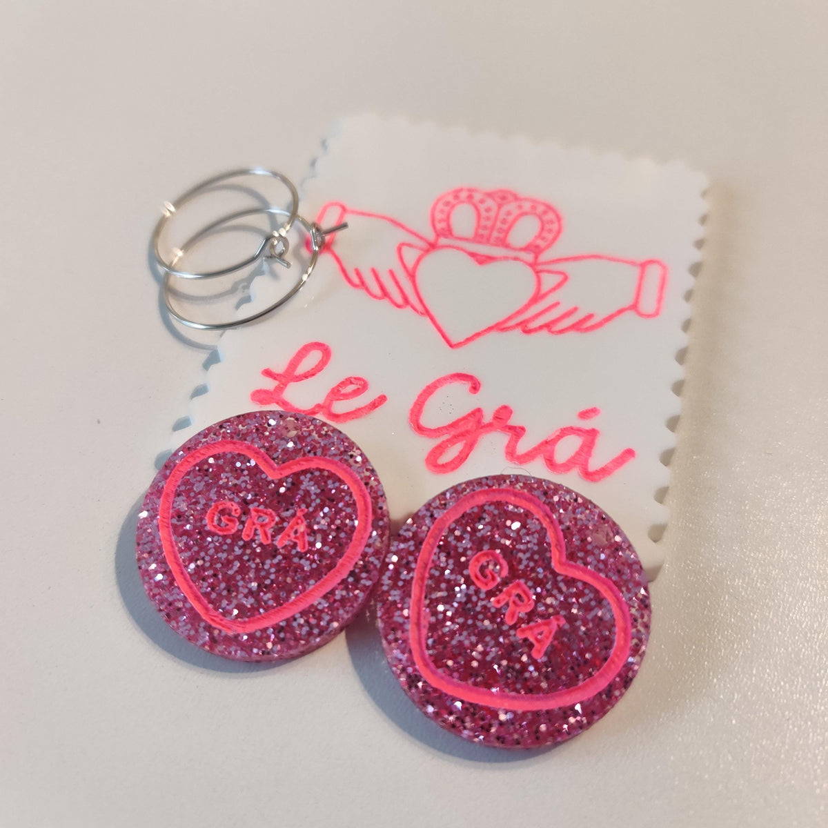 Grá love heart sweet Earrings
