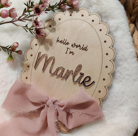 Hello world announcement sign