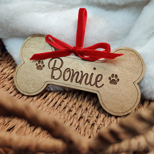 Personalised dog bone - Christmas decoration