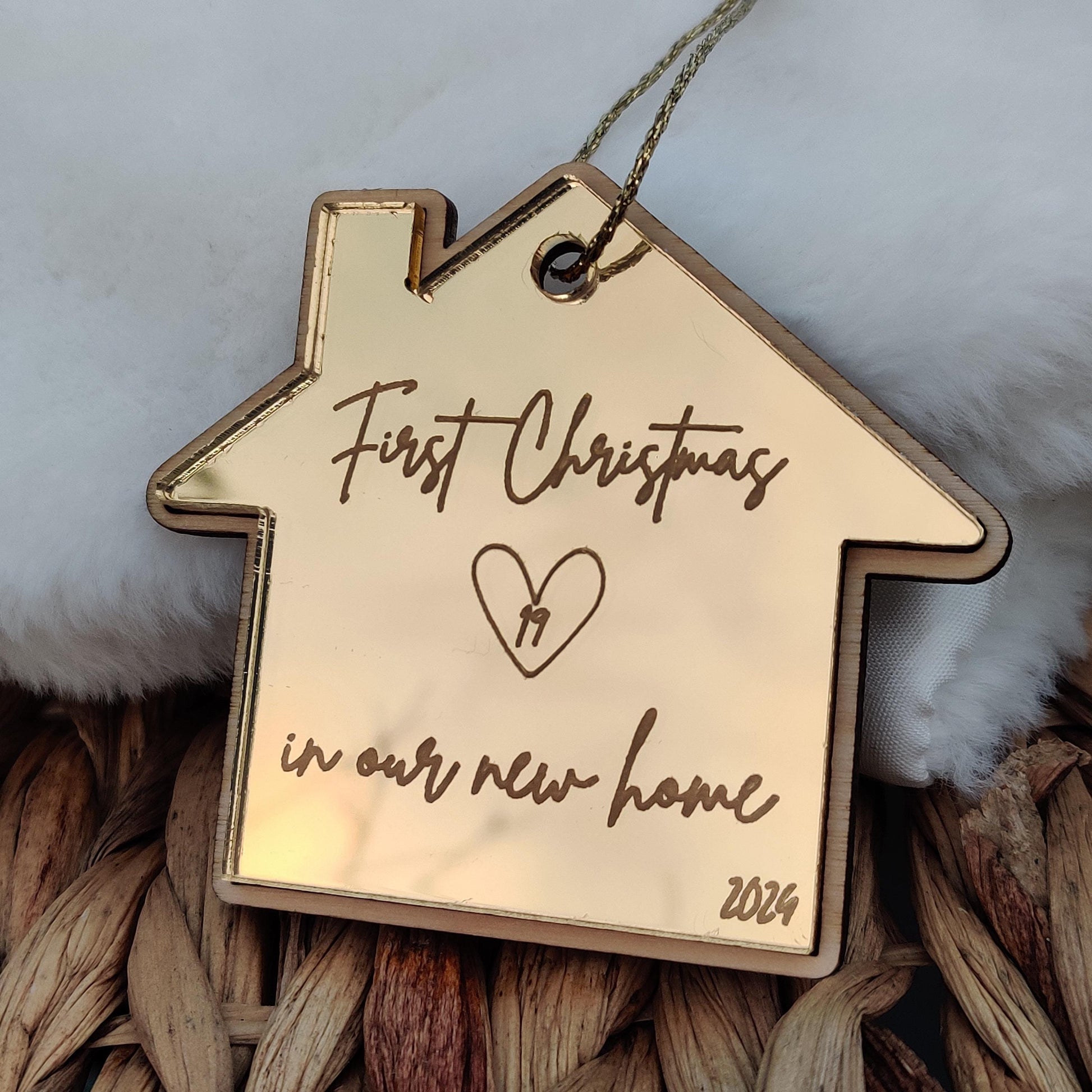 First Christmas in our new home. Personalised decoration. New house. Christmas gift.