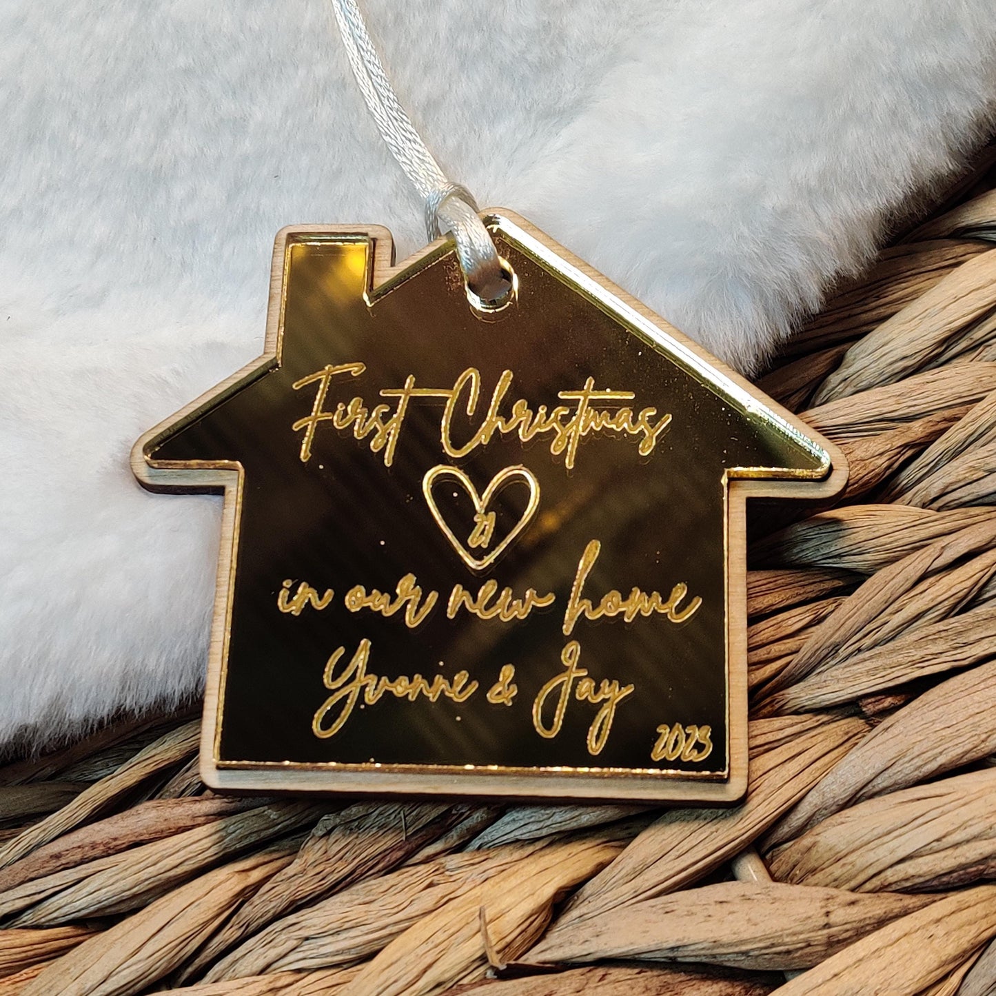 First Christmas in our new home. Personalised decoration. New house. Christmas gift.