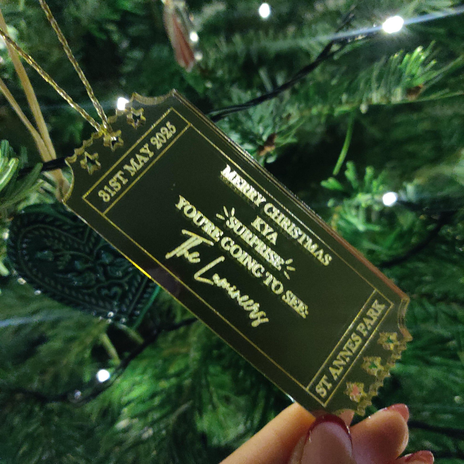 Ticket stub decoration