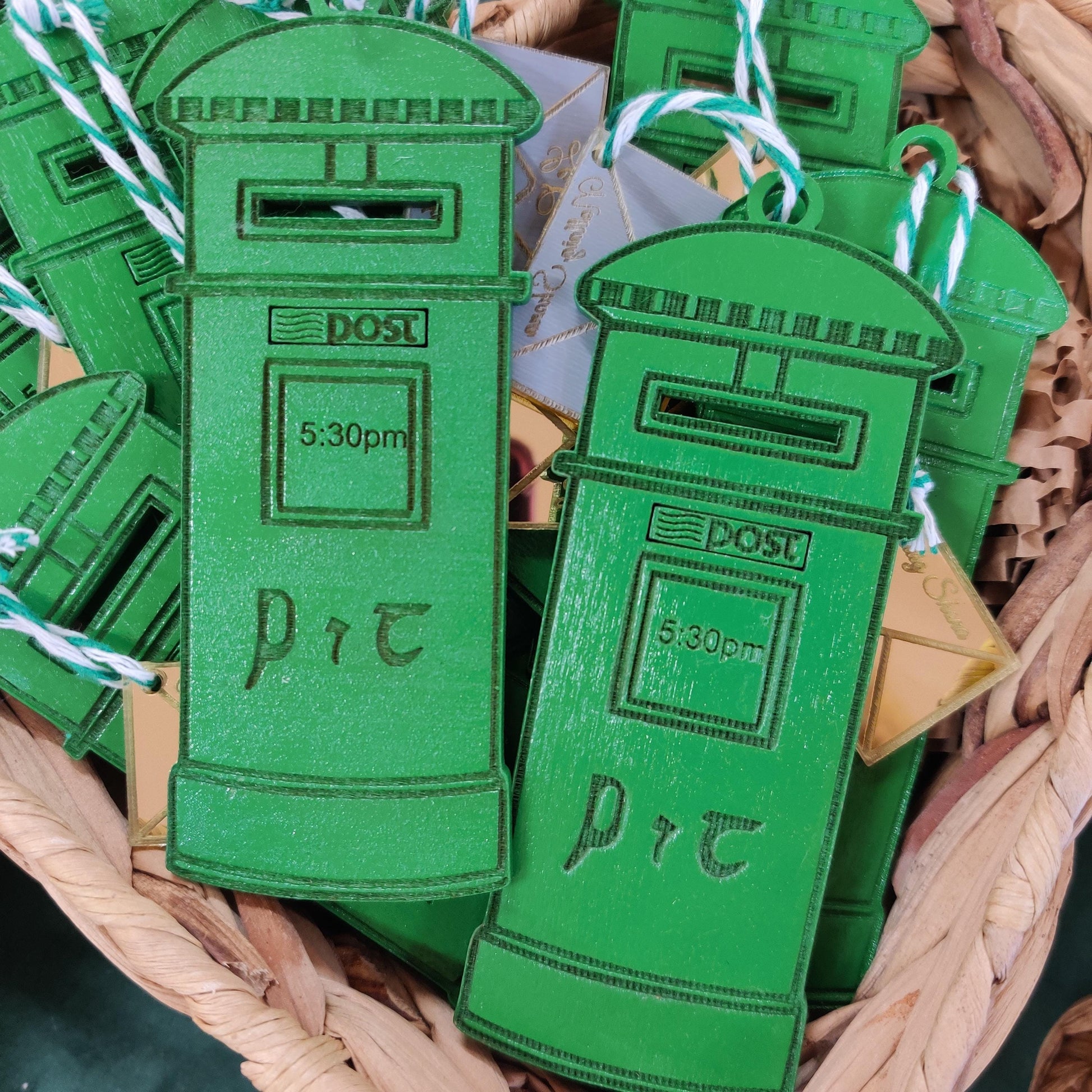 An Post - Irish post box - Nollaig Shona, Le Grá envelope - Christmas post