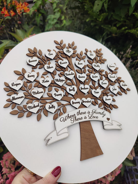 Family tree single hearts