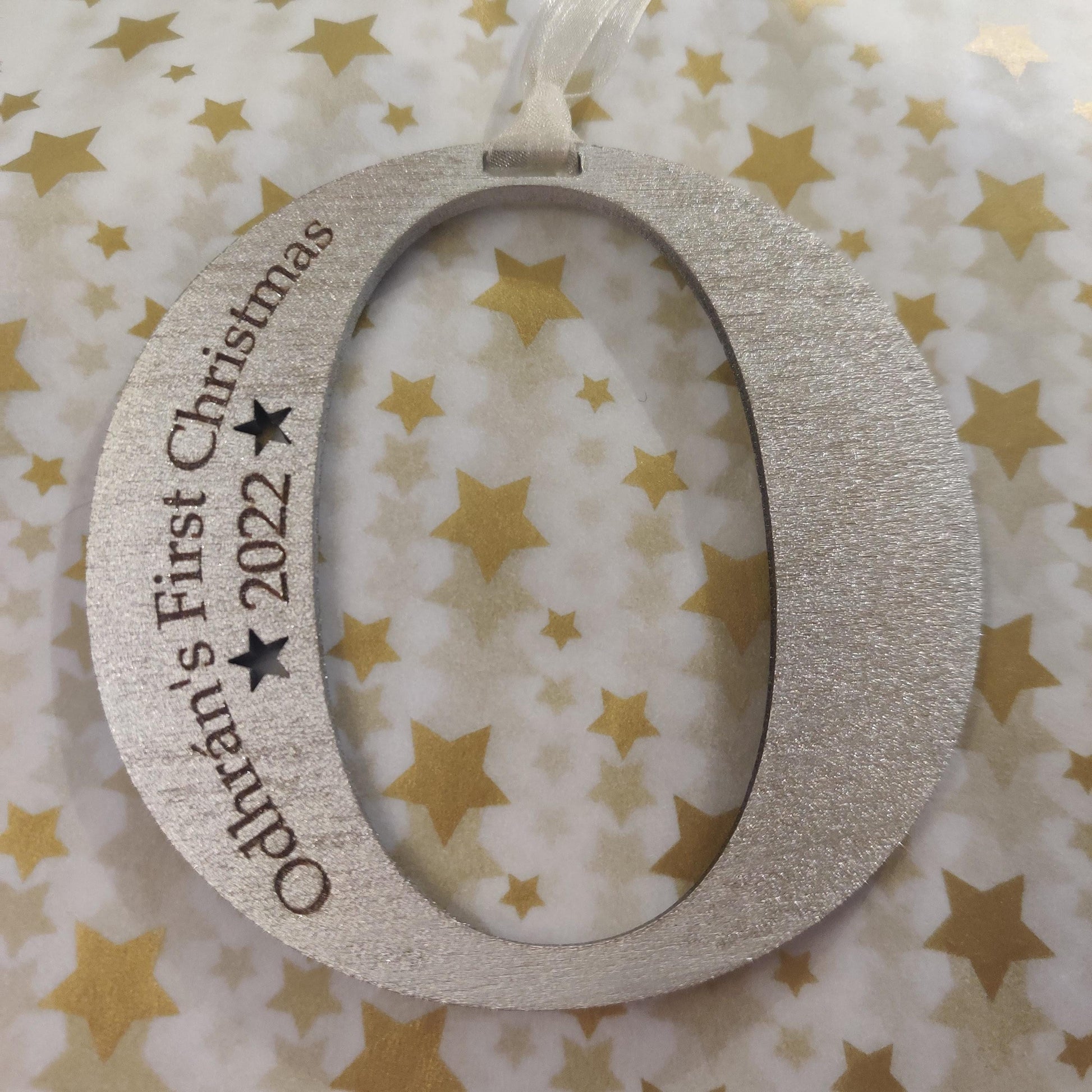 My first Christmas - Christmas tree decoration personalised letter.
