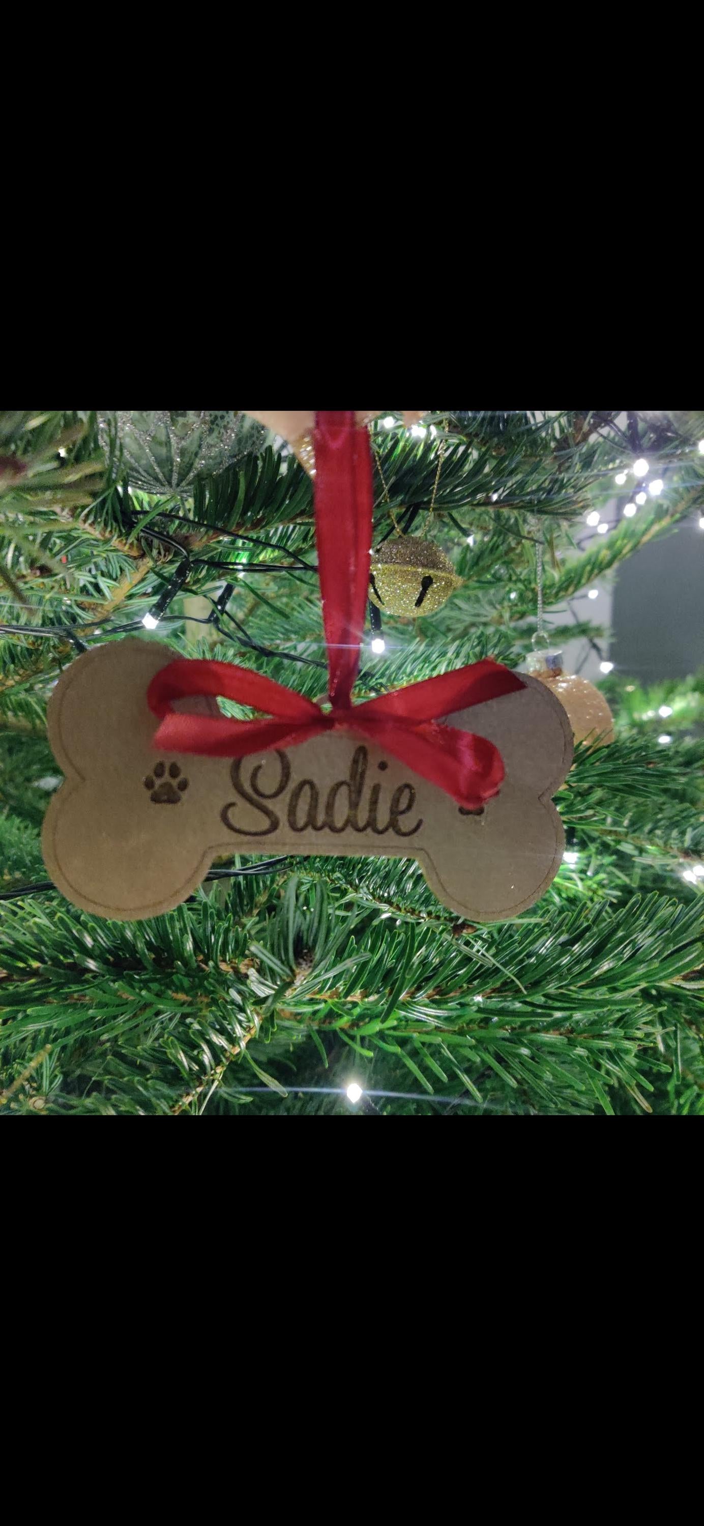 Personalised dog bone - Christmas decoration