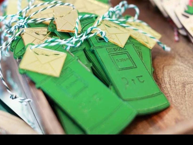 An Post - Irish post box - Nollaig Shona, Le Grá envelope - Christmas post