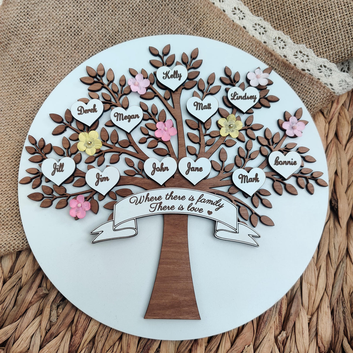 Family tree single hearts