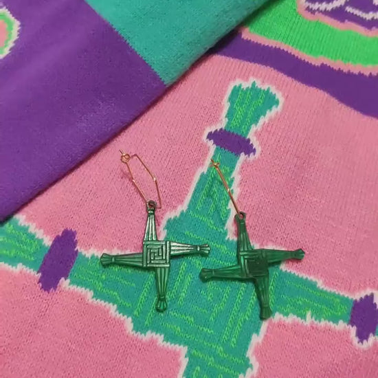 Brigids cross earrings